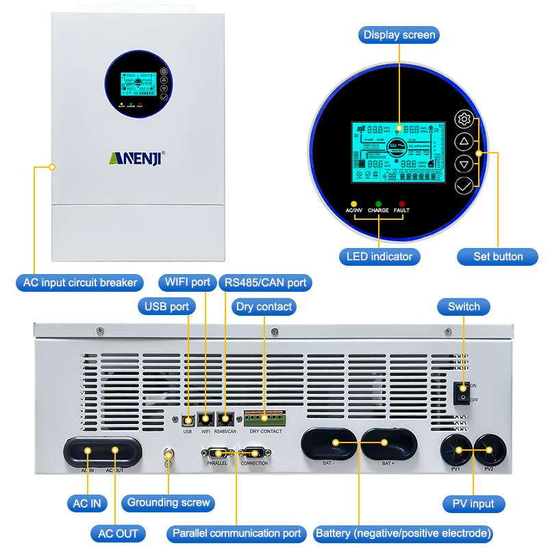 ANENJI Split Phase 12KW 48V Hy - Off Grid Solar Inverter 48V 6000W review and price